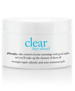 philosophy clear days ahead acne treatment & overnight repairing pads