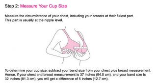 how to measure bust and cup sizes applicable to bikini and bra tops