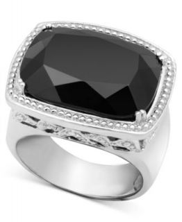 Effy Collection 18k Gold and Sterling Silver Ring, Onyx Oval (11 3/4