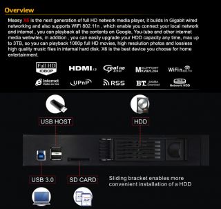 New Full HD Network Media Player MKV H 264 RM HDMI 1080p HDD Realtek