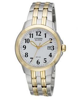 Citizen Watch, Mens Easy Reader Eco Drive Two Tone Stainless Steel