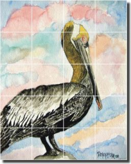 McCrea Pelican Bird Art Home Decor Ceramic Tile Mural