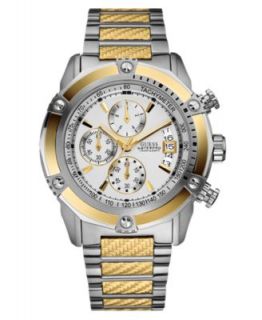 GUESS Watch, Mens Chronograph Two Tone Stainless Steel Bracelet 44mm