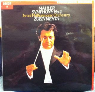 Zubin Mehta Mahler Symphony No 4 LP Mint SXDL 7501 UK 1979 Record