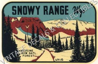 Vintage Snowy Range Wyoming Medicine Bow Forest Souvenir State Travel