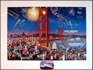 Melanie Taylor Kent Golden Gate Bridge with Remarque Fireworks Hand
