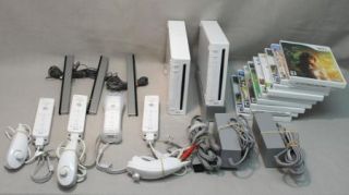 Lot of 2 Wii Consoles 9 Games Accessories