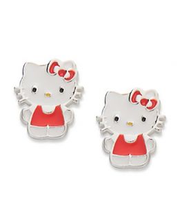 Hello Kitty Earrings, Sterling Silver Stud Earrings