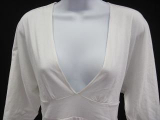 Melissa Odabash White Cotton 3 4 Sleeves Dress Sz M