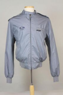Vtg 80s Gray Members Only Ford Jacket Cafe Racer 44