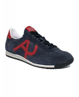 Armani Jeans Shoes, Washed Nubuck Logo Sneakers