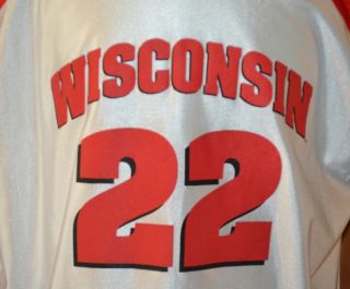 Badgers 22 Adidas Red White Basketball Jersey Mens Large