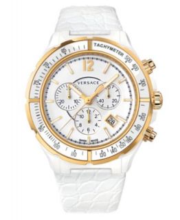 Versace Watch, Unisex Swiss Chronograph DV One Cruise White Calfskin