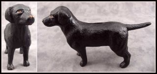 Black Labrador Retriever Dog Cast Iron Doorstop Bank Statue