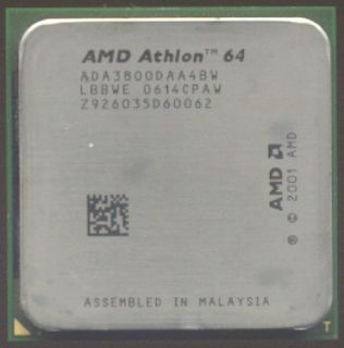 AMD Athlon 3800 SKT 939 CPU ADA3800DAA4BW Venice Core 0683728107680