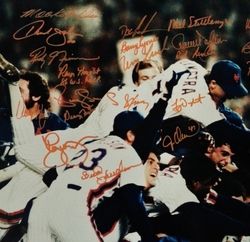 1986 New Nork Mets Championship Team Signed Autographed 16x20 PSA DNA