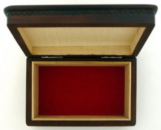 Carved Polish Handcrafted Wood Jewelry Keepsake Box New