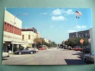 Downtown View Menasha Wisconsin Wi Vintage Postcard Old Cars