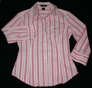 Express Pink Striped Dress Shirt XS Button Down Long Sleeve Top Blouse