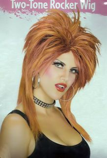 Party Costume Wig 80s Tina Turner Hairstyle Two Tone Auburn
