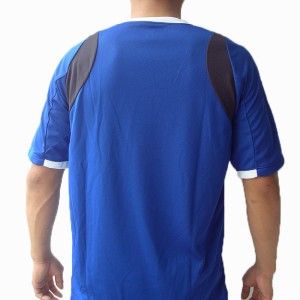 Mizuno Mens Soccer Volleyball Athletic Shirt V Neck Polyester Blue L