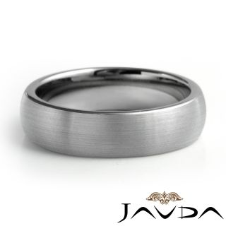 Mens Tungsten Carbide Wedding Band Dome Brushed Comfort Fit 6mm Ring