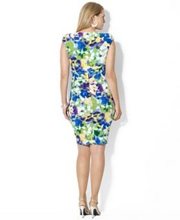 NEW Lauren Ralph Lauren Plus Size Dress, Cap Sleeve Floral Print
