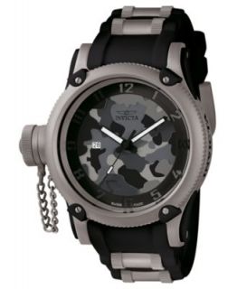 Invicta Watch, Mens Swiss Russian Diver Stainless Steel and Black