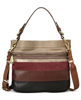 Fossil Handbag, Explorer Stripe Leather Hobo   Handbags & Accessories