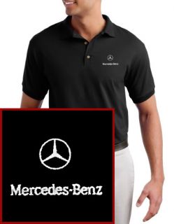 Mercedes Benz Logo Embroidered Black Polo Shirt