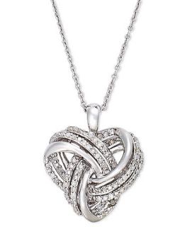 Wrapped in Love™ Diamond Necklace, Sterling Silver Diamond Heart