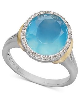 14k Gold and Sterling Silver Ring, Light Blue Agate (3 5/8 ct. t.w
