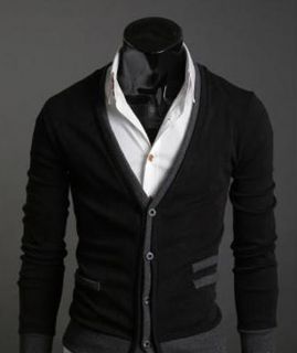 New Black Gray M L XL Mens Sweater Cardigan Sweater Shirt Casual Slim