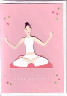 Meri Meri Greeting Card Embellished Yoga Princess Pink