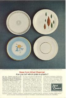 Chemical Plastic Plate Vintage Print Ad Dinnerware Made of Melamine