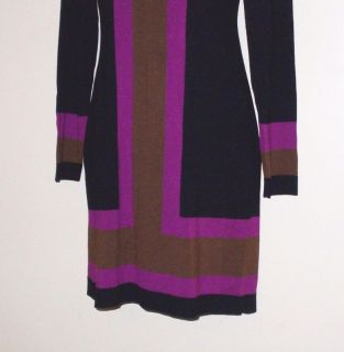 XL INC Black Colorblock Turtleneck Long Sleeve Knit Sweater Dress NWOT