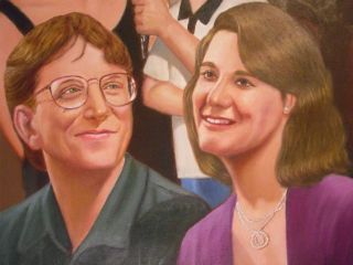 Original Bill Gates Portrait Authentic Oil Painting on Canvas Awesome
