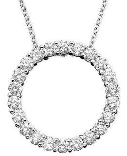 CRISLU Necklace, Platinum over Sterling Silver Cubic Zirconia Circle