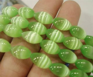 8x12mm Green Mexican Opal Gems Rice Loose Beads 13