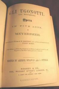 RARE Old Gli Ugonotti Opera Meyerbeer Les Huguenots Music Book