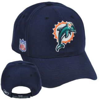 Miami Dolphins Licensed Reebok Constructed Velcro Curved Bill RBK Hat
