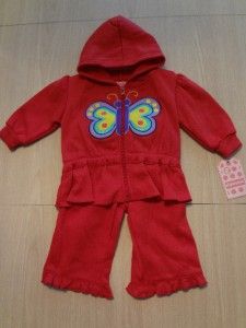 Ellemenno Infant Baby Girl Size 0 3 Months Butterfly 2 Piece Hoodie