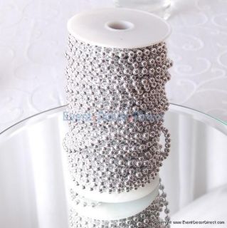 99ft Roll Dainty Metallic Silver Beads Weddings Decorations Parties