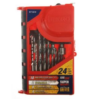 Mibro 24pc Drill Bit Set High Speed Masonry Screwdriver Tool Home Tape