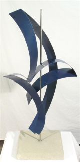 Abstract Stainless Steel Metal Sculpture by R Walker