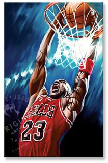 Michael Jordan NBA Basketball Canvas Painting 30 x 18