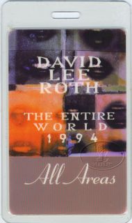 backstage pass for the DAVID LEE ROTH 1994 THE ENTIRE WORLD TOUR