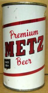 Metz Premium Beer SS Flat Top Can Omaha Nebraska 1956