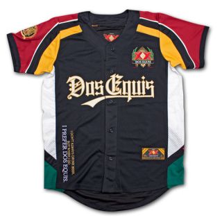 Dos Equis Baseball Jersey Button Down Embroidered Shirt