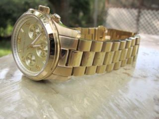Michael Kors Womens Runway Gold Tone Chronograph Watch MK5055 A7